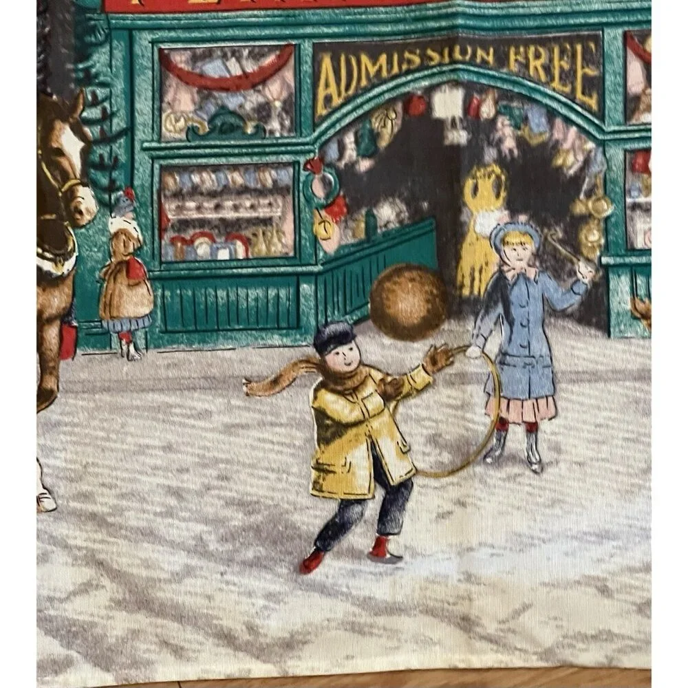 Vintage Tea Towel Marks & Spencer Penny Bazaar 100% Cotton Made In UK Christmas - Picture 5 of 11